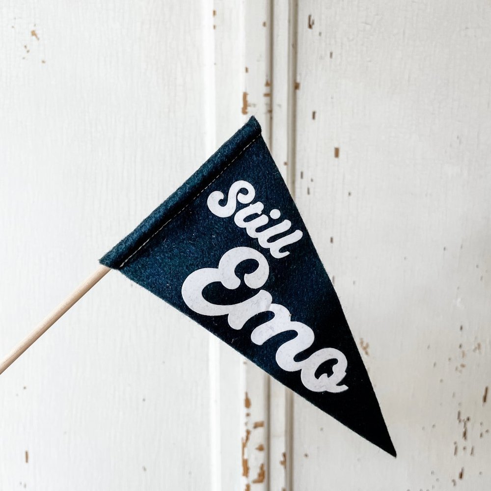 Still Emo Goth Witch Home Decor Mini Felt Pennant Flag